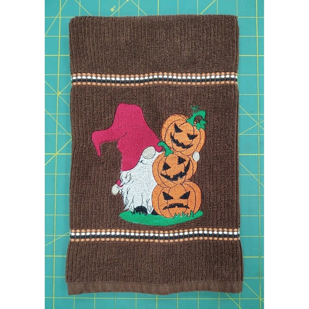 GNOME Pumpkin Fall Halloween Kitchen Hand Tea Bar Set of 1 Great GIFT Idea!